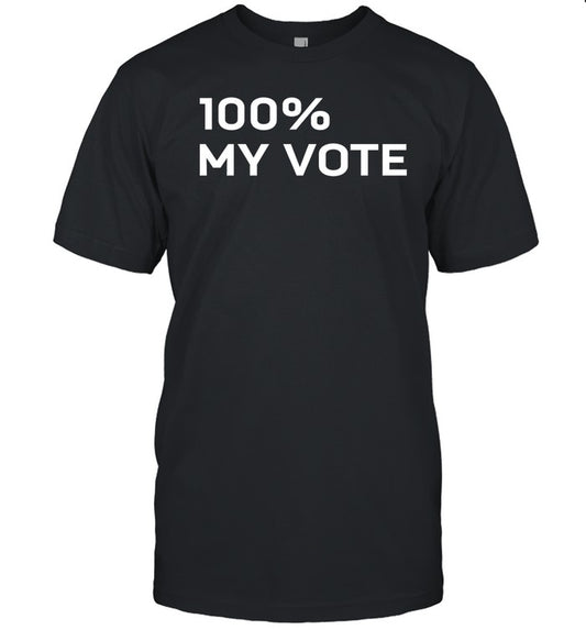 Amanda Gorman Wearing 100% My Vote Shirt