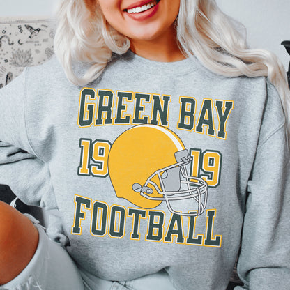 Green Bay Football Sweatshirt, Vintage Packers Crewneck Sweater