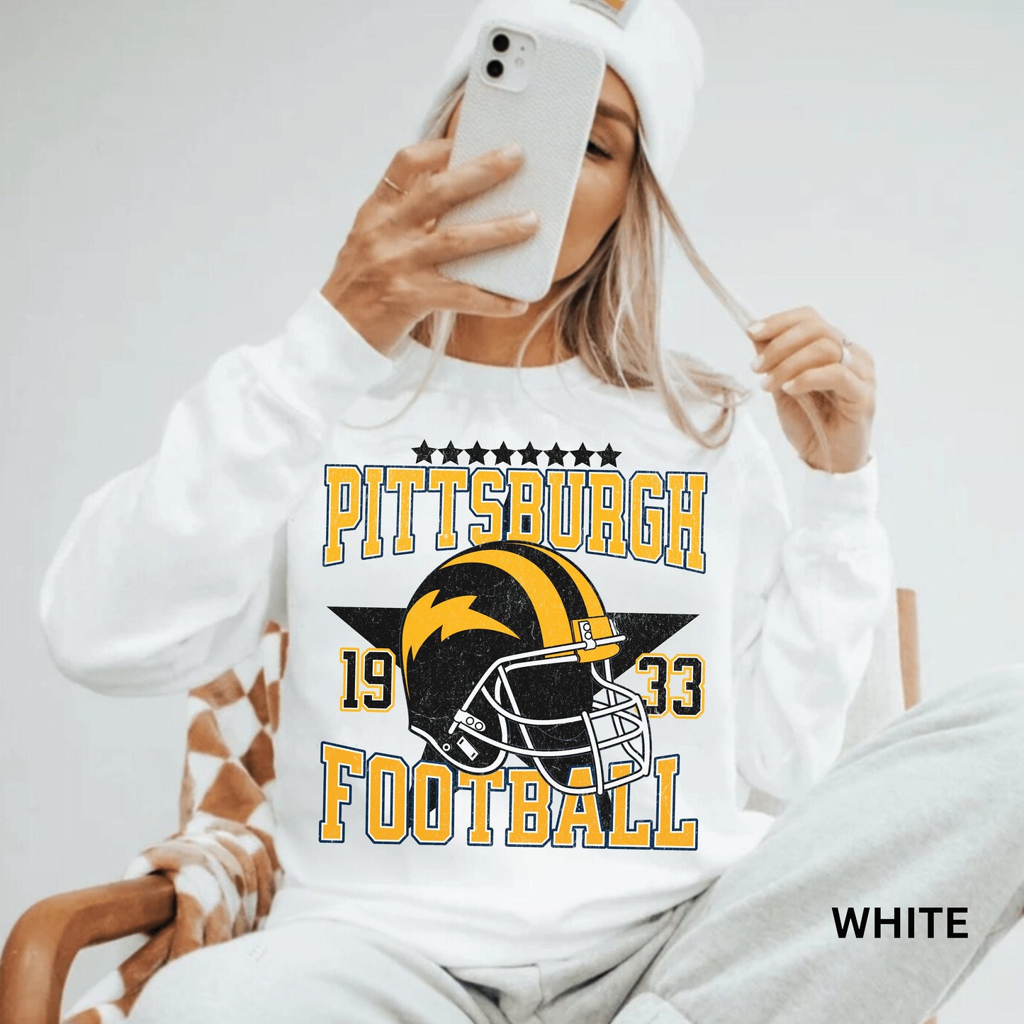 Pittsburgh Football Sweatshirt Tj Watt Shirt Steeler Football Apparel