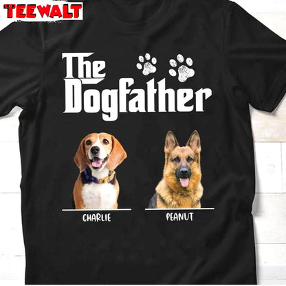 Dog Dad Unisex Hoodie, Cool Design The Dogfather Shirt Long Sleeve