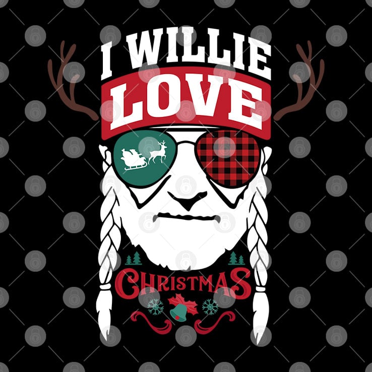 I Willie Love Christmas Shirt Willie Nelson Reindeer