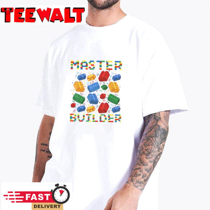 Master Builder Funny Building Blocks Gifts For Boys Kids Men T-Shirt