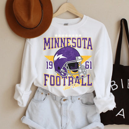 Minnesota Football Sweatshirt - Vintage Vikes Crewneck For Fans