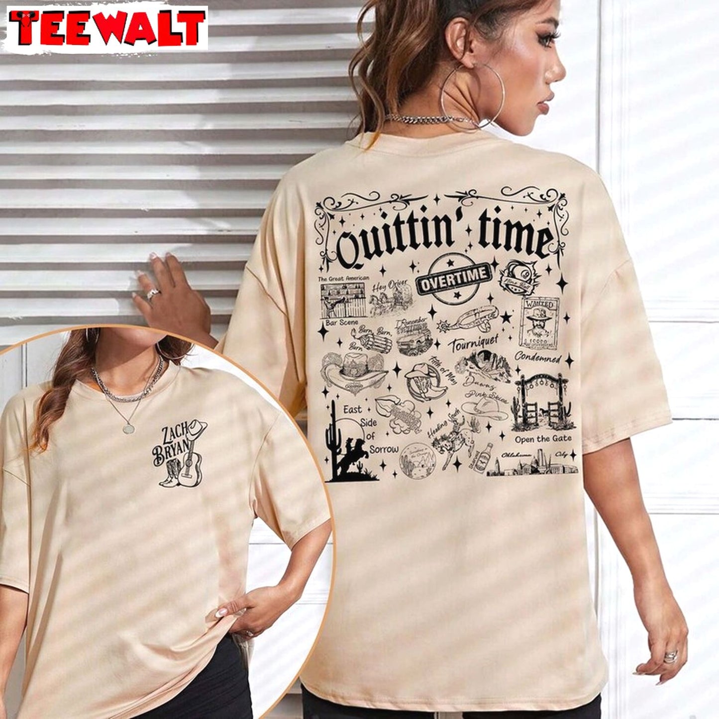 Vintage Zach Quittin Time Tour 2024 Sweatshirt , Must Have Zach Bryan Tour Shirt Sweater