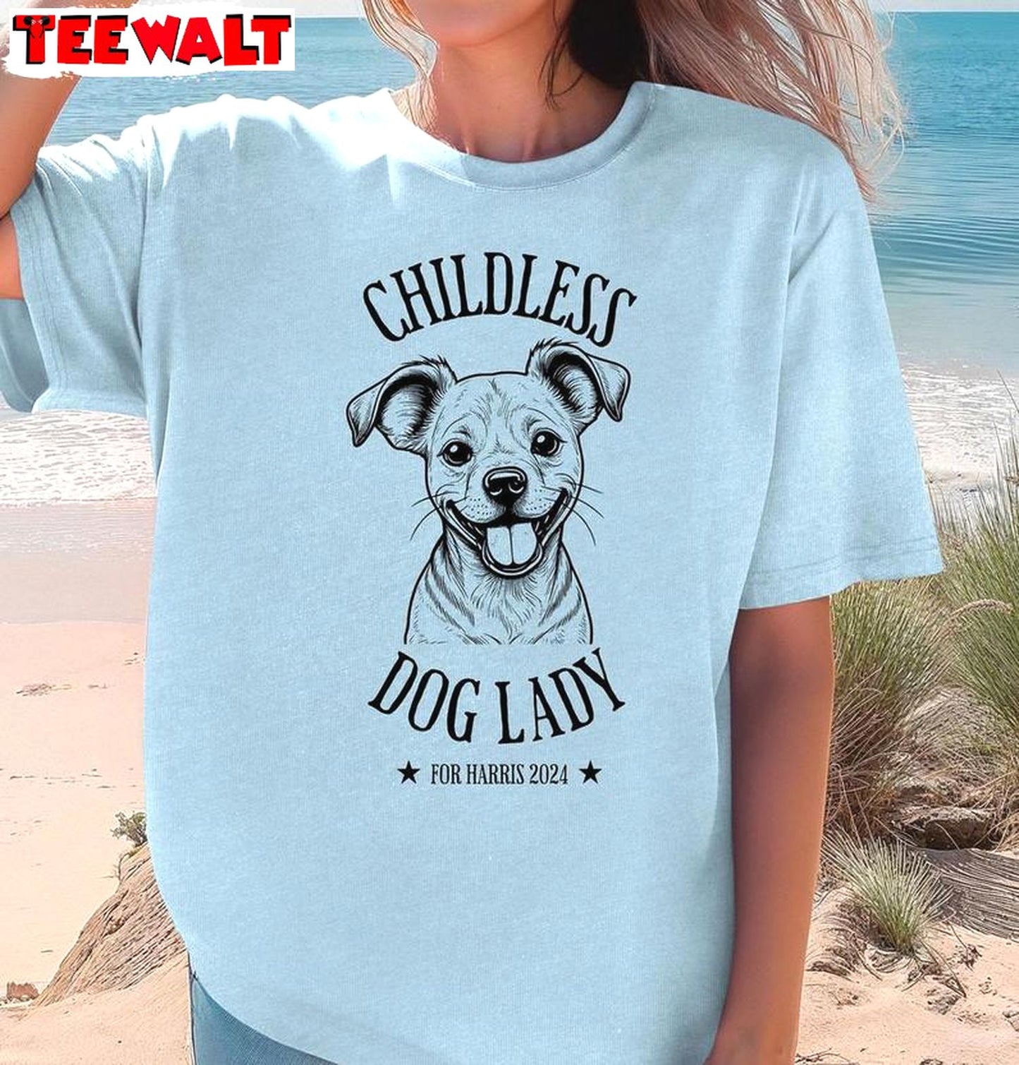 2024 Childless Dog Ladies For Kamala Shirt, Miserable Dog Lady Crewneck Tee Tops