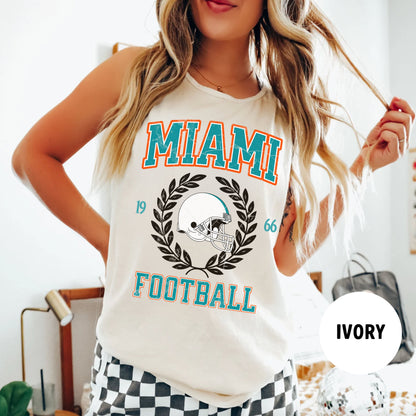 Vintage Miami Football Shirt Retro Miami Tank Top Florida Gift