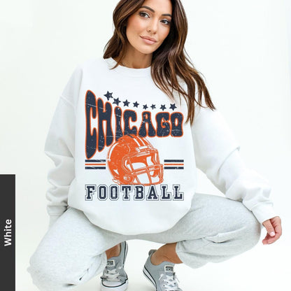 Chicago Football Vintage Sweatshirt - Game Day Fan Apparel