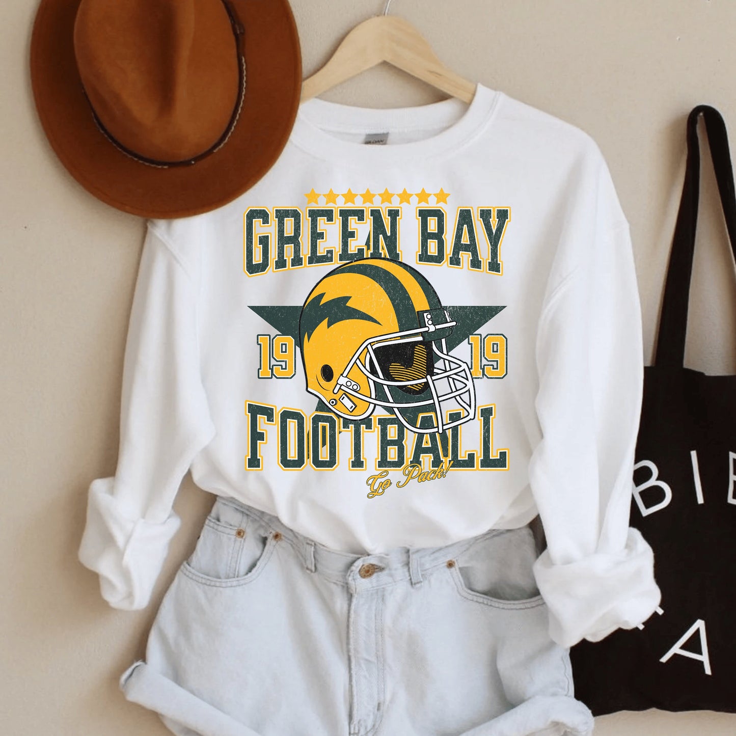 Green Bay Football Sweatshirt, Packers Crewneck, Vintage Style Sweater