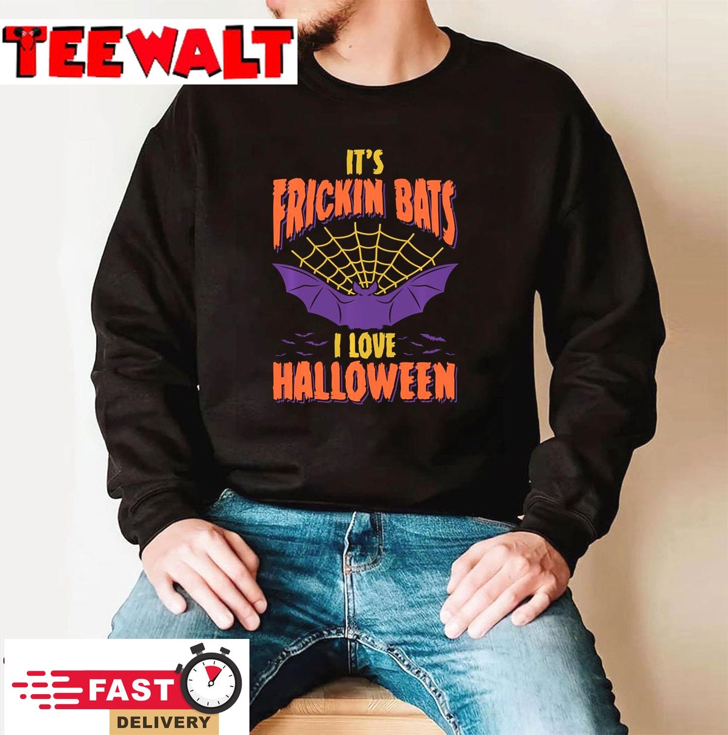 Halloween 2022 It's Frickin Bats I Love Halloween Sweatshirt