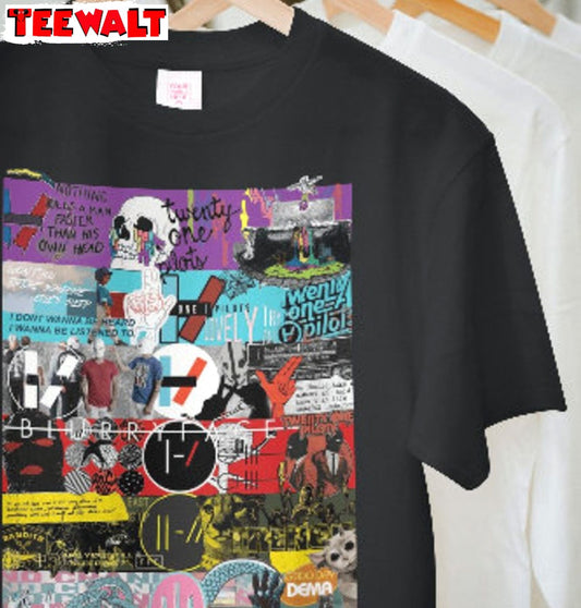 Twenty One Pilots Collage Clancy Shirt, Clancy 2024 World Tour Concert Crewneck Sweatshirt T-shirt