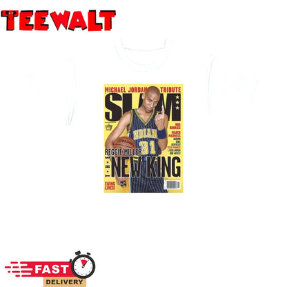 Reggie Miller Indiana Pacers NBA Slam Cover Tee Shirt