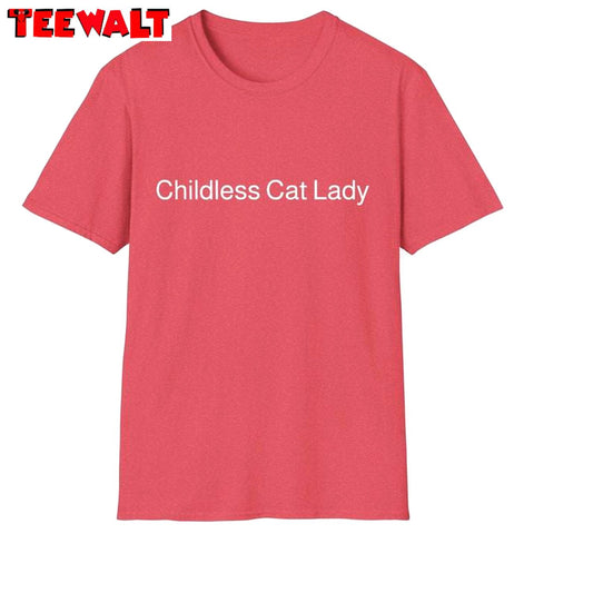 Basic Childless Cat Lady Shirt, Kamala Vote 2024 Short Sleeve Hoodie