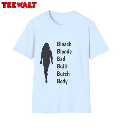 Comfort Bleach Blonde Bad Built Butch Body Shirt, Cool Crockett Crewneck