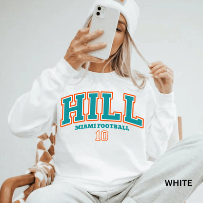 Tyreek Hill Vintage Miami Football Sweatshirt - Dolphin Football Shirt