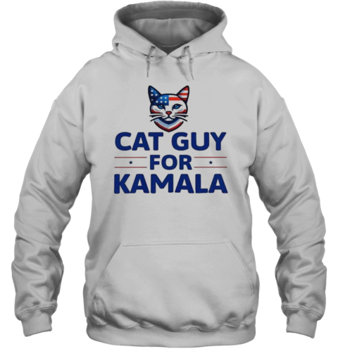 Cat Guy For Kamala Harris 2024 Childless Cat For Lady Voting For Harris Walz T-Shirt