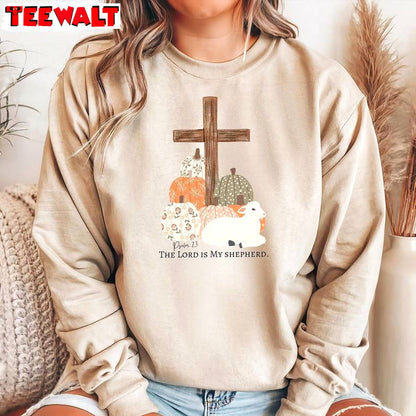 The Lord Is My Shepherd Fall Sweatshirt, Pumpkin Fall Shirt