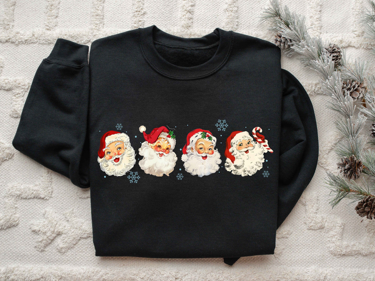 Retro Santa Funny Xmas Tee I Love A Bearded Man