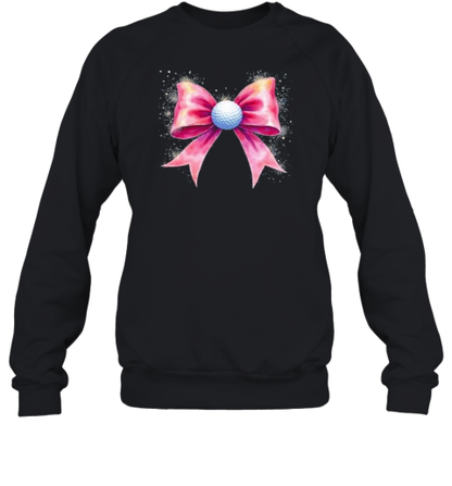 Coquette Golf With Pink Bow And Stars Cute Game Day Aesthetic T-Shirt