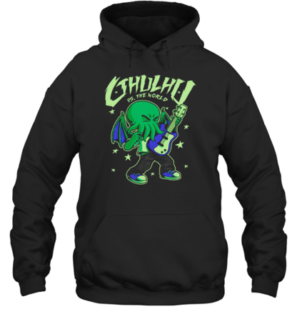 Cthulhu Vs The World Cthulhu Guitar Comic T-Shirt