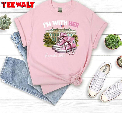 Sneakers And PearlsI'm With Her Kamala Shirt, 2024 Voter Hoodie Tank Top