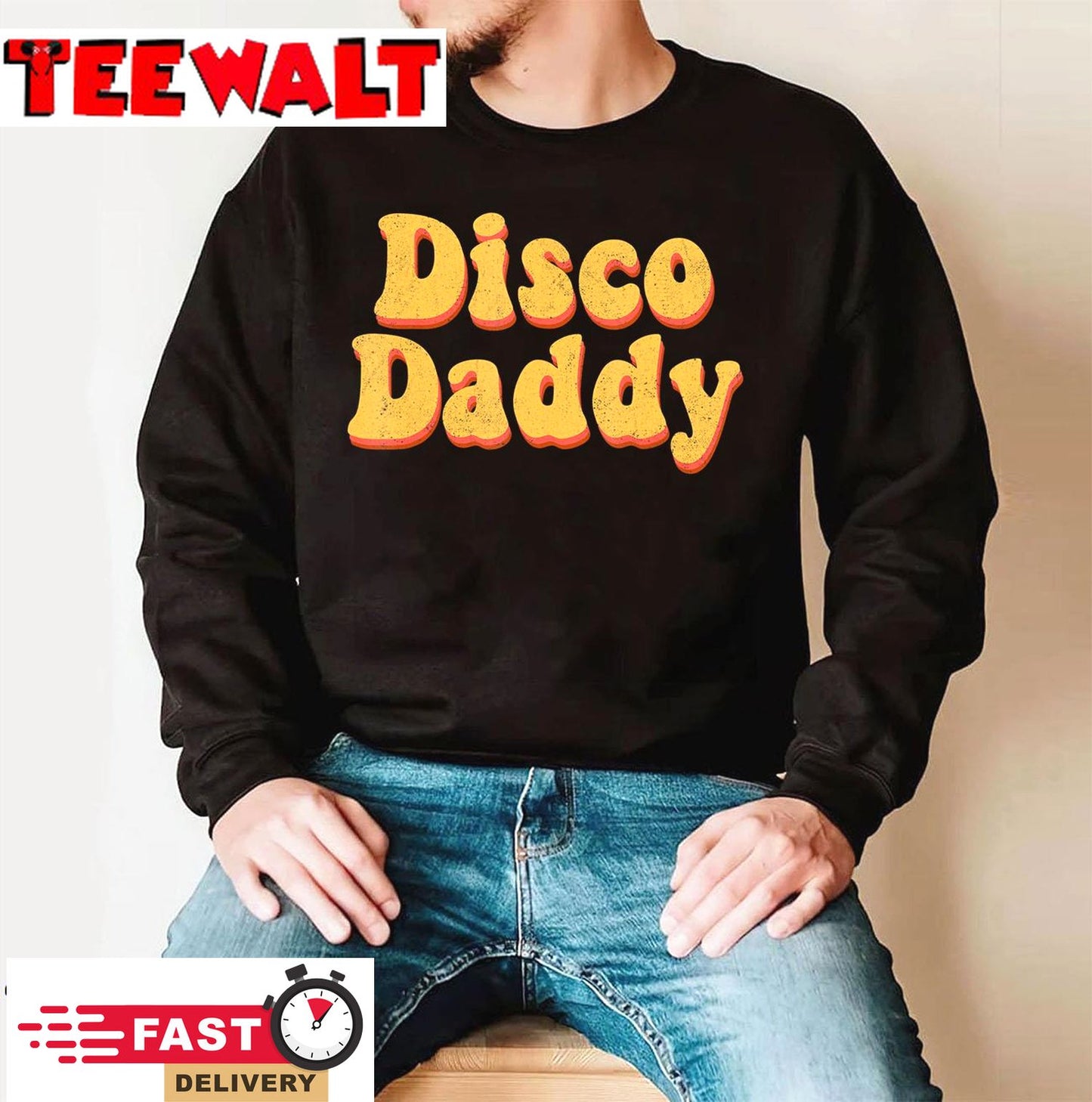 Disco Daddy 70s 80s Costume Funny Groovy Halloween T-Shirt