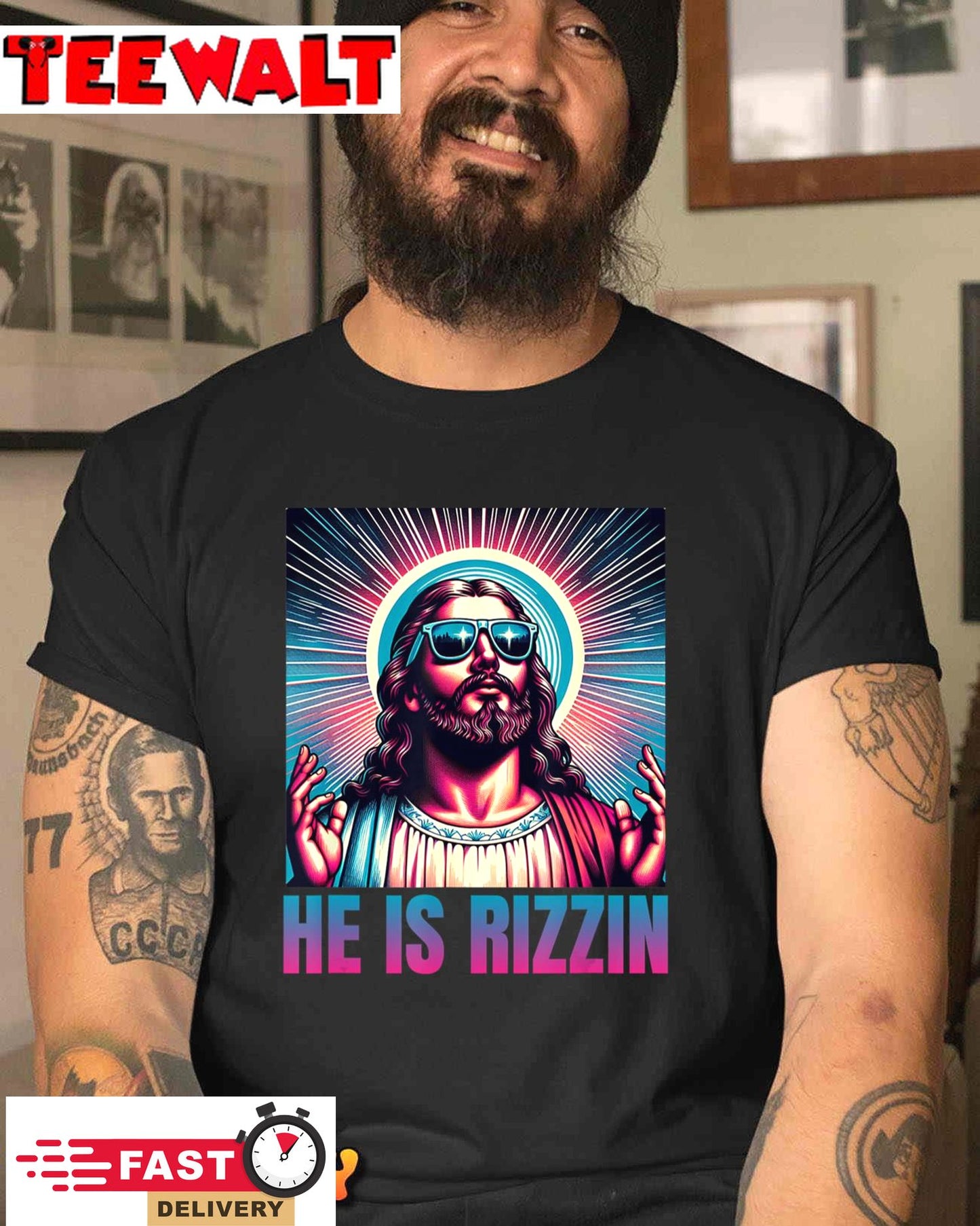 He Is Rizzin, Jesus Is Rizzen T-Shirt