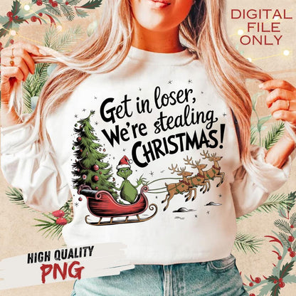 We'Re Stealing Christmas Funny Santa Retro Character Shirt