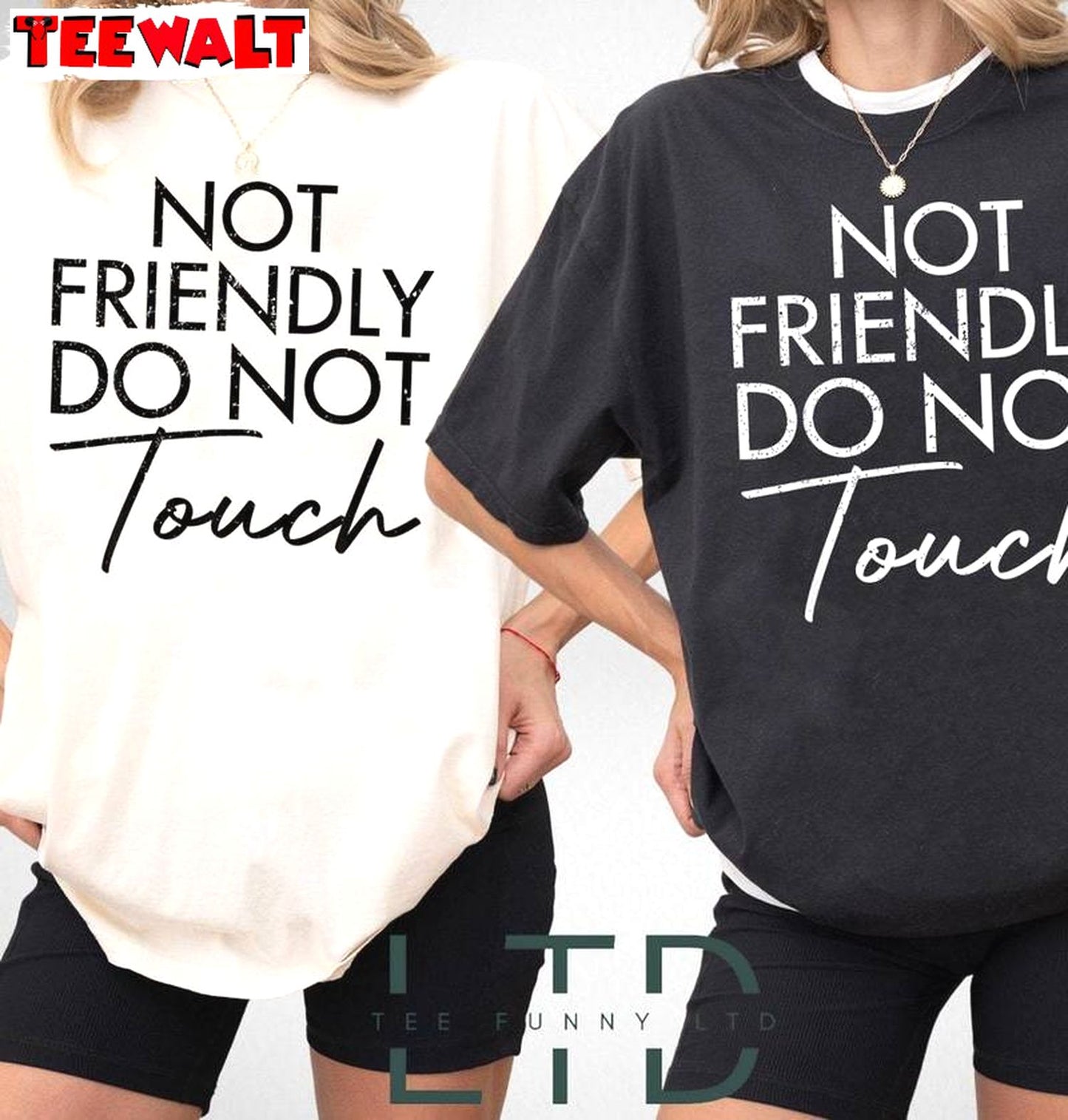 Trendy Social Distance Unisex Hoodie, Not Friendly Do Not Touch Inspirational Shirt Tank Top