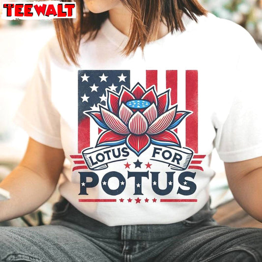 Madame President Lotus For Pocus Shirt, Election 2024 Unisex T Shirt Crewneck