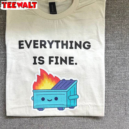 Everything Is Fine Sweatshirt , Must Have Dumpster Fire Baby Long Sleeve Sweater