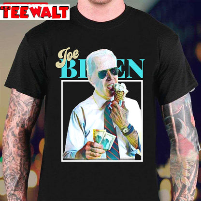 Vintage Funny Anti Joe Biden Eating Ice Cream Unisex T-Shirt