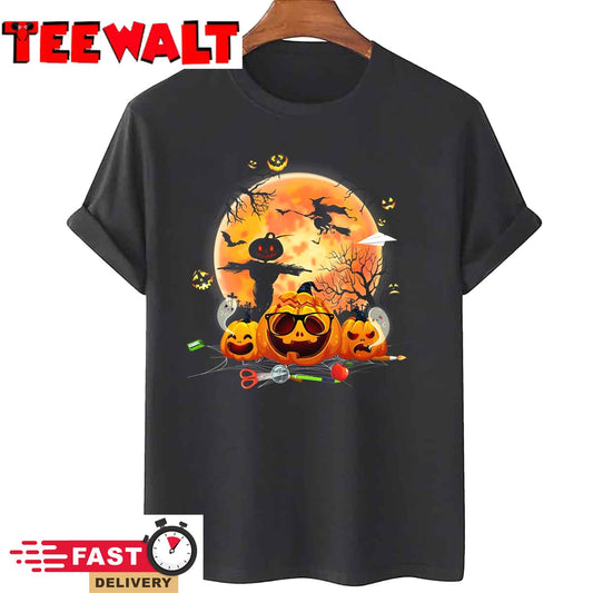 Teacher Halloween Pre-K Kindergarten School Teacher Pumpkins T-Shirt