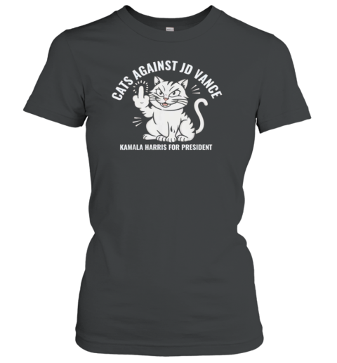 Cats Against JD Vance Vote Kamala Harris For President T-Shirt