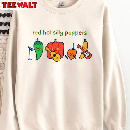 Cute Chilli Music Band Sweatshirt , Comfort Red Hot Silly Peppers Shirt