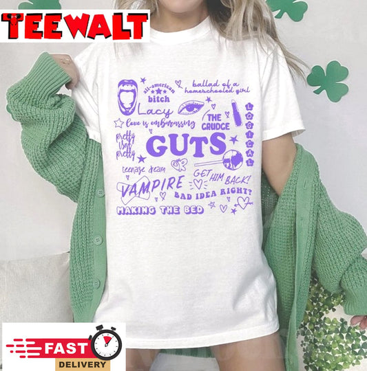 Olivia Rodrigo Guts Tour 2024 Shirt, The Guts World Tour 2024 Unisex Sweatshirt