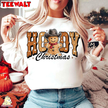 Howdy Christmas Gingerbread Man Sweatshirt, Western Retro Christmas Shirt