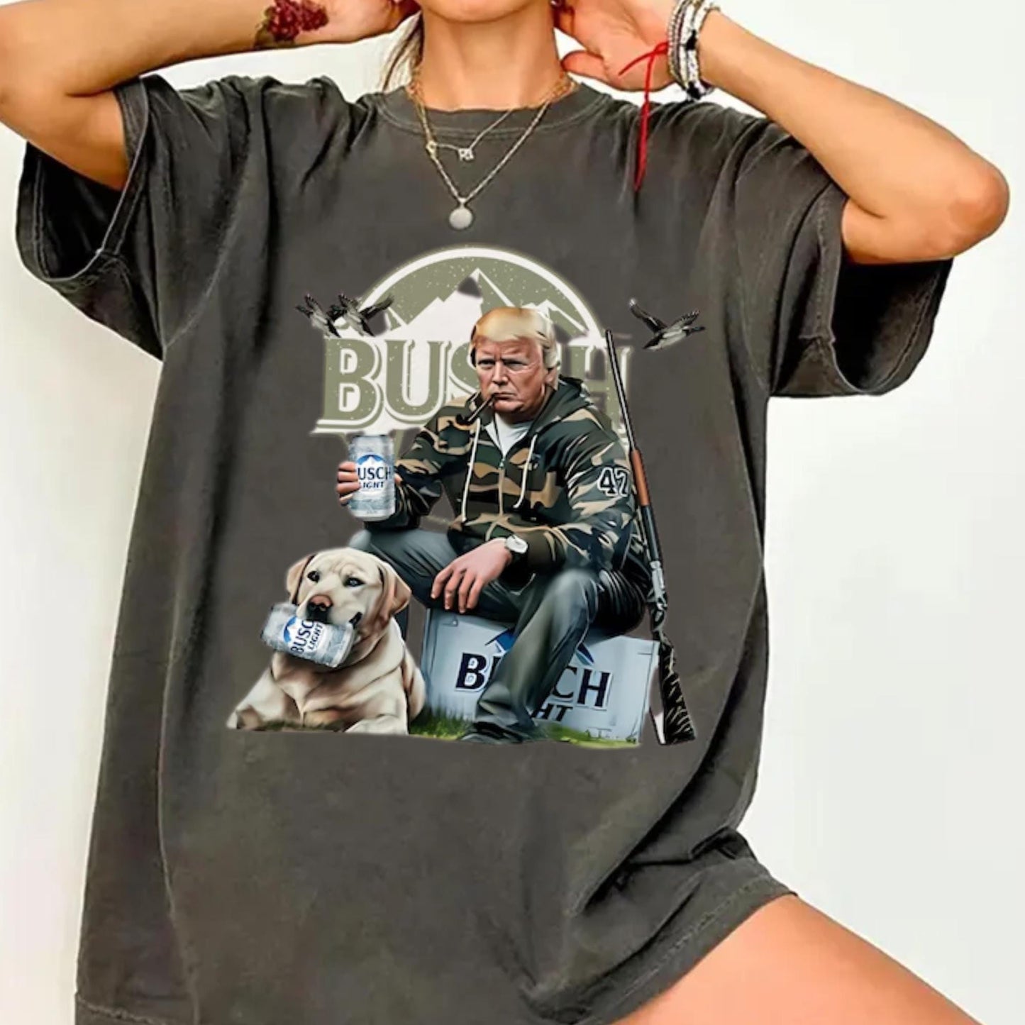 Trump 2024 Hunting Shirt, Patriotic Camo Tee For Voters