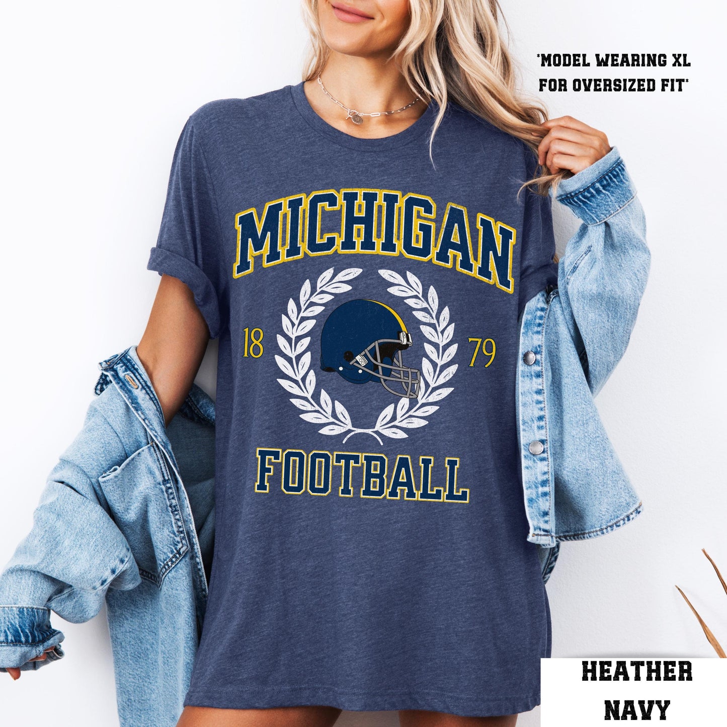 Michigan Football Shirt - Comfort Colors Varsity College Game Day Tee