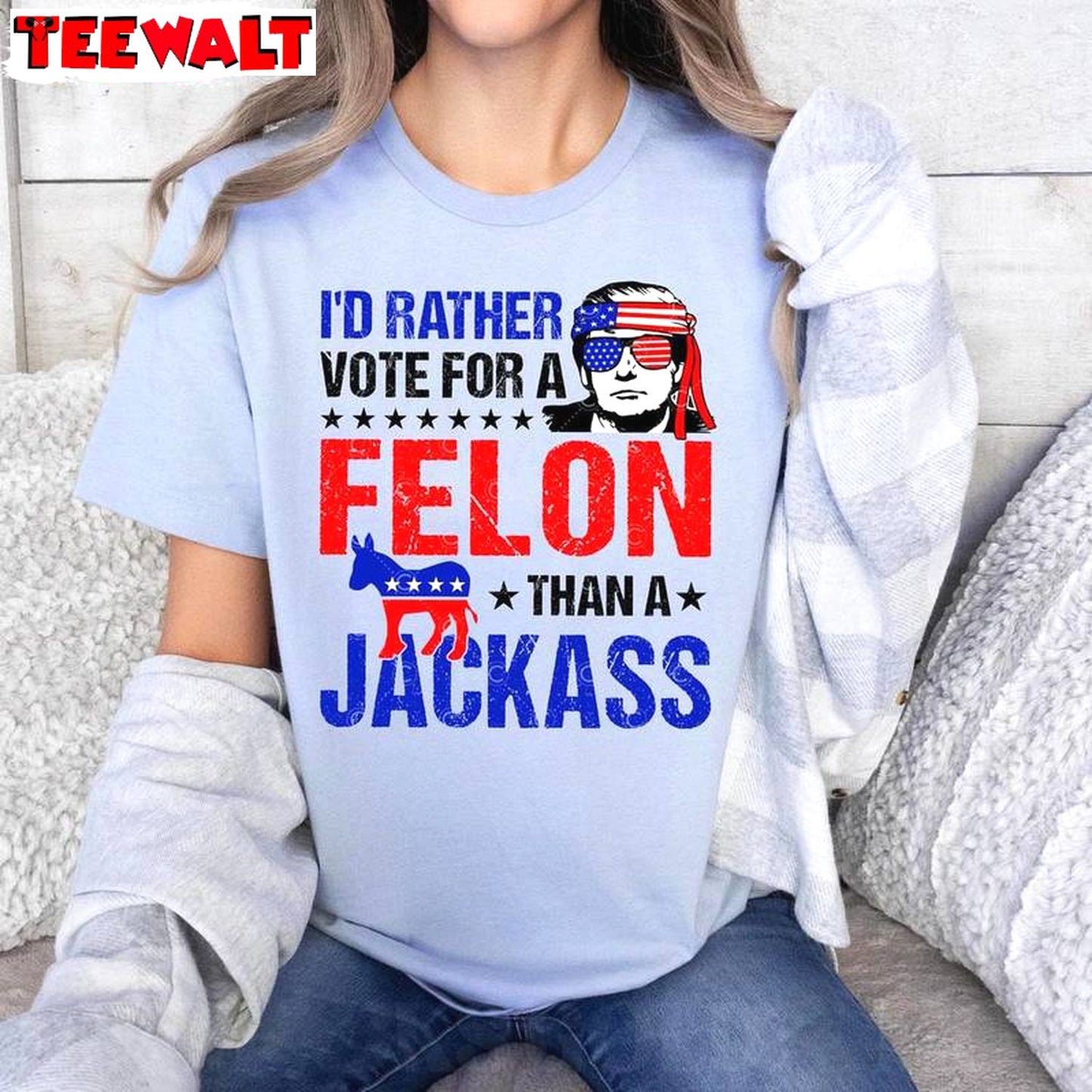 Election Day Short Sleeve , Comfort Felon Than A Jackass Shirt Tank Top