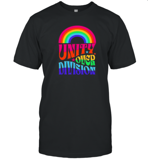 Harris Walz 2024 Unity Over Division Rainbow T-Shirt