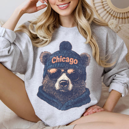 Vintage Chicago Football Sweatshirt, Game Day Team Crewneck