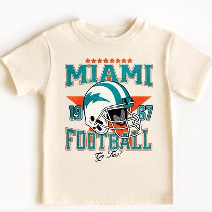 Miami Football Toddler Shirt, Retro Game Day Apparel For Kids And Baby