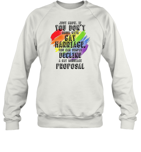 Just Know If You Don&#39T Agree With Gay Marriage T-Shirt