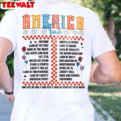 America Tour Comfort Shirt, Funny 4th Of July Day Unisex T