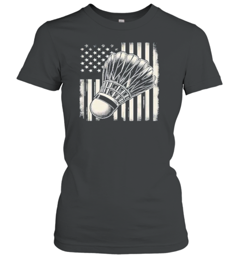 American Flag Badminton Player T-Shirt