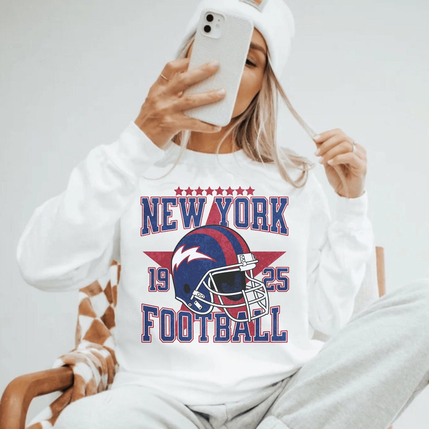 Giant Sweatshirt New York Football Crewneck Vintage Ny Fan Gift T-Shirt