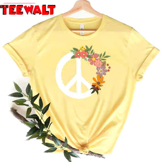 Floral International Day Of Peace Sign Unisex Sweatshirt