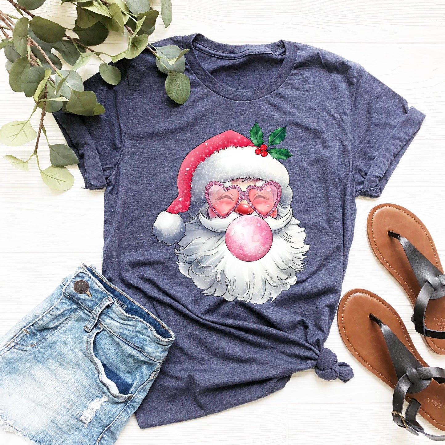 Red Santa Christmas Vibes Kids T-Shirt Gift