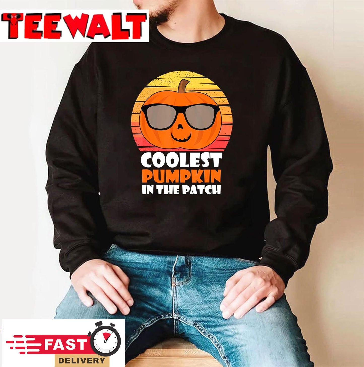 Coolest Pumpkin In The Patch Funny Halloween Kids T-Shirt