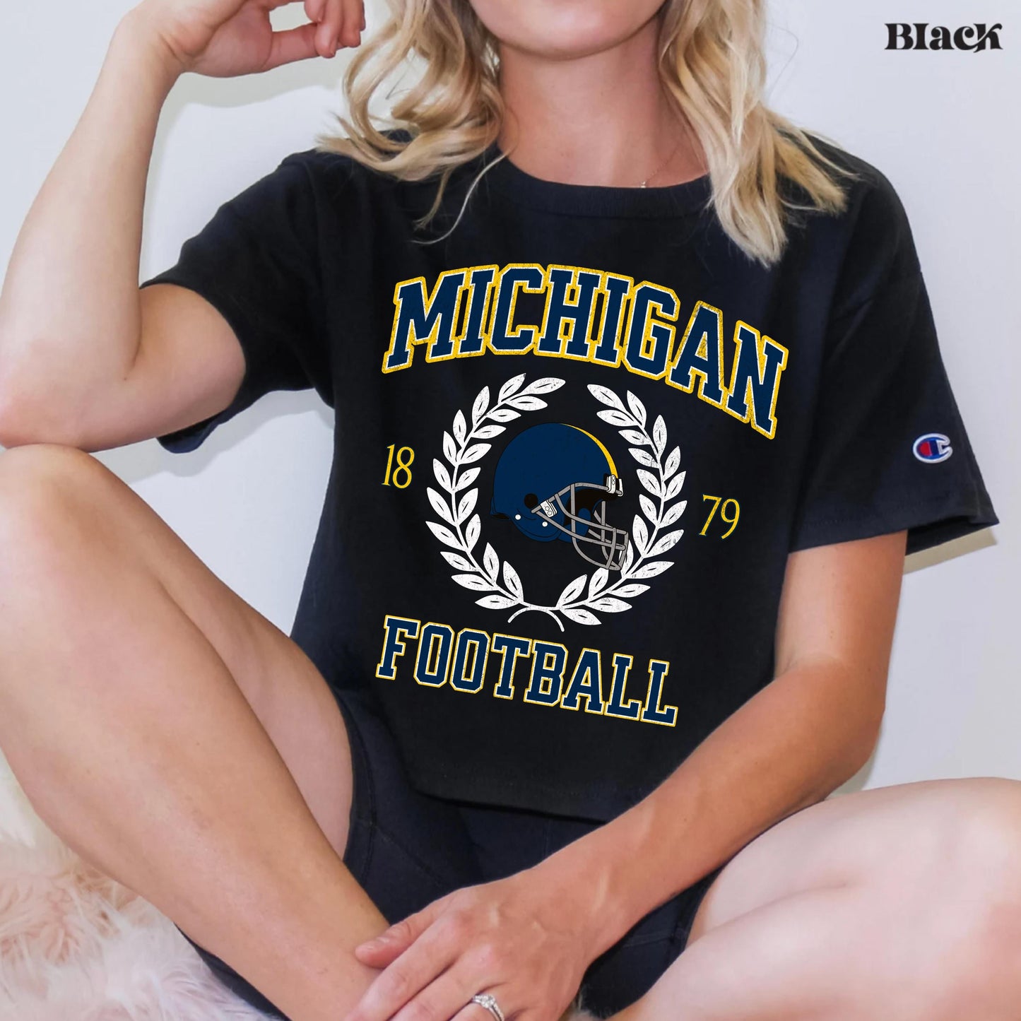 Michigan College Football Crop Top - Vintage Retro Game Day Outfit